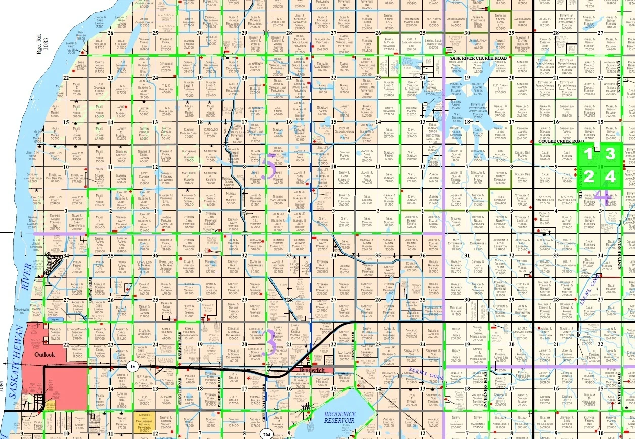 RM 284 map highlighted
