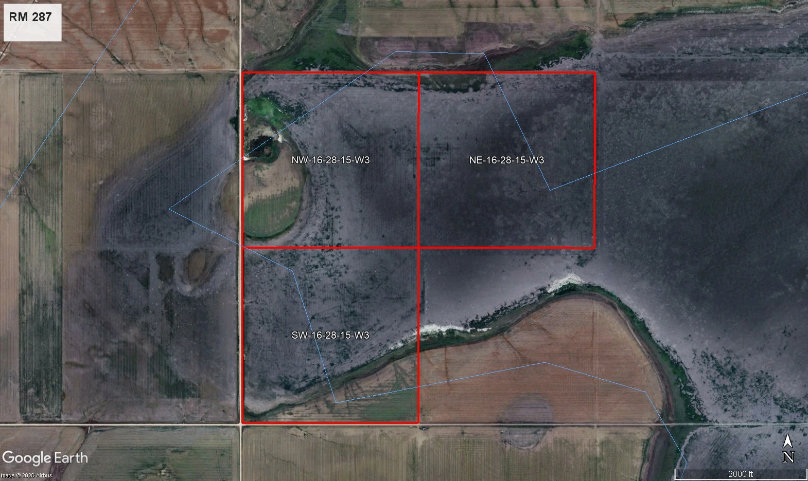 Satellite image outlined